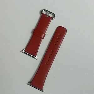 Leather Grain 38mm Apple Red Watch Band (New)